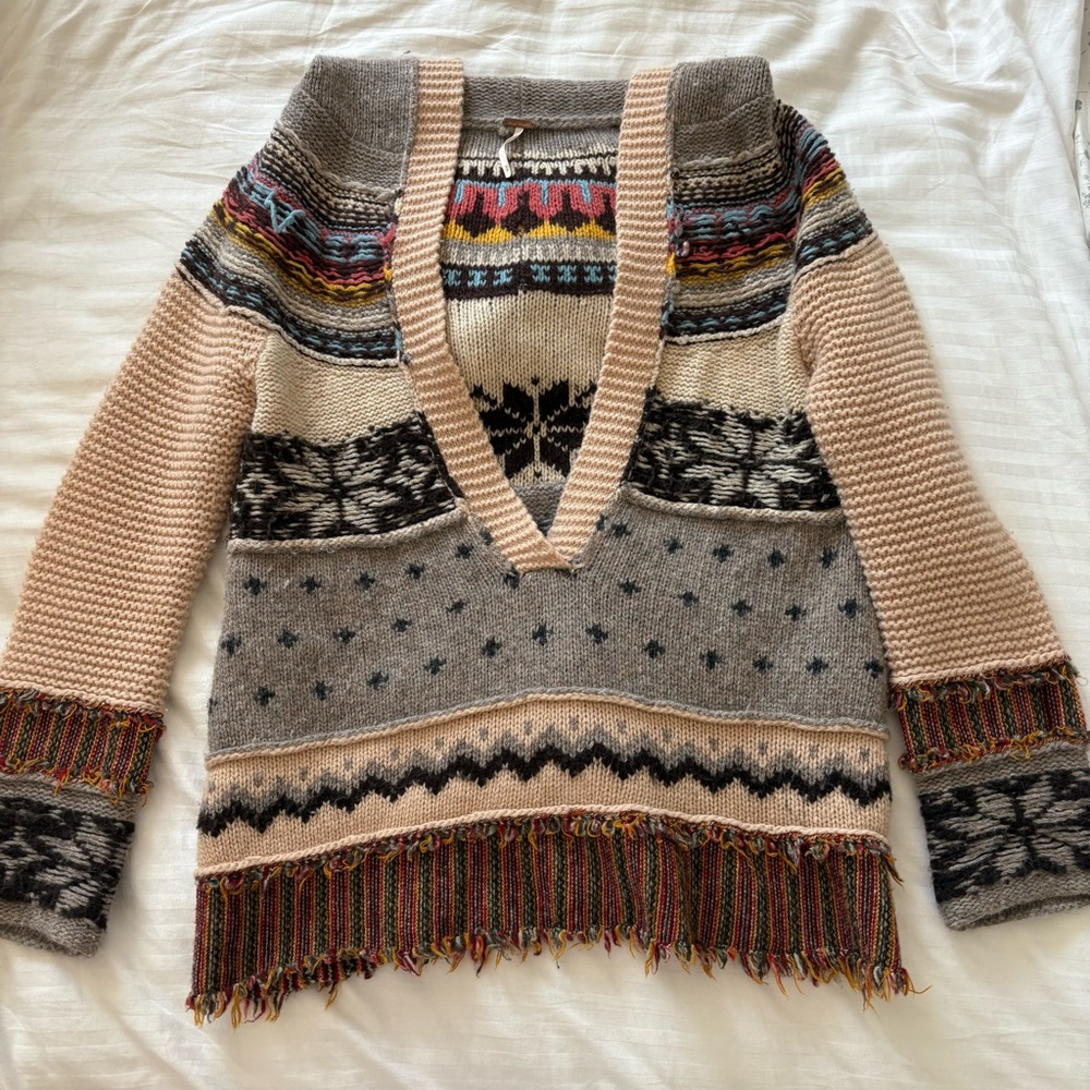 Free People Wool Fair Isle Sweater